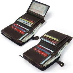 Goatter Men Coffee Brown Leather Two Fold Wallet image 3