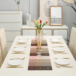 HOKIPO Red Checked Design Rectangular Table Runner image 3