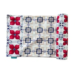 Tasseled Home Cream-Colored & Pink Printed Rectangular Table Runner image 3