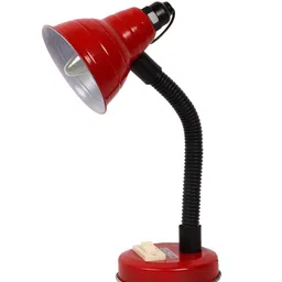 MFD HOME FURNISHING Red & Black Solid Traditional Table Lamp image 4