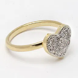 ZENEME Gold-Plated AD Stone-Studded Heart Shaped Jewellery Set image 2