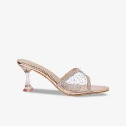 AXIUM Ethnic Embellished Open Toe Block Heels image 3