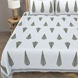 LIVING ROOTS Double King Size Jaipur Block Print Cotton Bedsheet With 2 Pillow Covers image 4