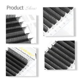 NAGARAKU Matte Black W Shape 3D Two-Core Premade Fans Eyelash Extensions- Curl C- 0.07/10 image 2
