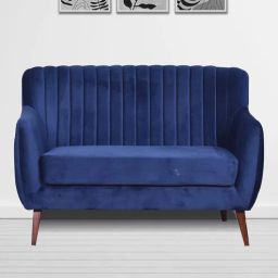mintwud from pepperfry Elza Velvet 2 Seater Sofa in Navy Blue Colour-picture-12