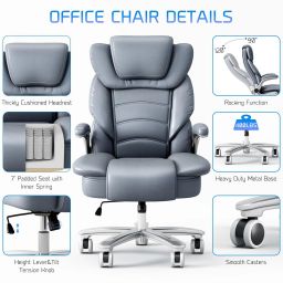 HIGH Back with Steel Base and 3 Year manufacturer Warranty Leatherette Office Executive Chair-image-69