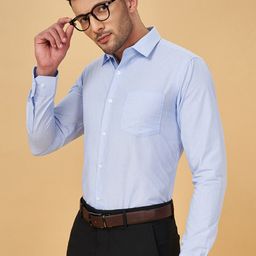 Peregrine by Pantaloons Slim Fit Self Design Opaque Cotton Formal Shirt-image-15