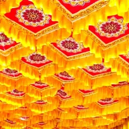Elegant Yellow Printed Tent Ceiling (20ft x 20ft) – For Premium Events Tent - For Weddings & Engagements, Festivals & Religious Ceremonies, Birthday Parties-21