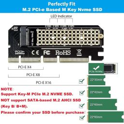 Verilux NVME Adapter PCIe x16 with Gel Pad, M.2 NVME or AHCI SSD to PCIE 3.0 Adapter Card for Key M 2230, 2242, 2260, 2280 Size M.2 SSD, Support PCIe x4 x8 x16 Slot GDDR5 256 MB NVIDIA Chipset 128 bit 612 MHz Graphics Card image 2