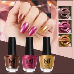 MI FASHION Set of 3 Vernis A Ongles High Shine Long Lasting Shimmer Nail Paint - 12ml each-picture-23