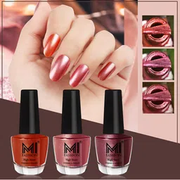 MI FASHION Set of 3 Vernis A Ongles High Shine Long Lasting Shimmer Nail Paint - 12ml each-32