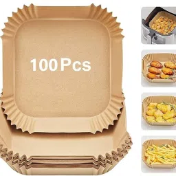 100 Pcs Air Fryer Paper Sheets, Disposable Paper Liner for Microwave Airfryer Tray-image-84
