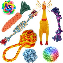 Dog Rope Toys, Squeaky Dog Chew Toys for Teething for with Interactive Ball Toys Cotton, Rubber Chew Toy, Rubber Toy, Squeaky Toy, Tug Toy For Dog-image-69