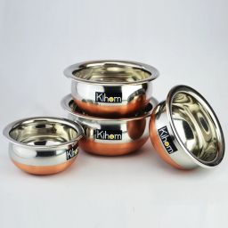 Steel, Steel Dinner Set Handi,Bowl Dinner Set-image-56