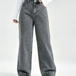 Women Boyfriend High Rise Grey Jeans-image-79