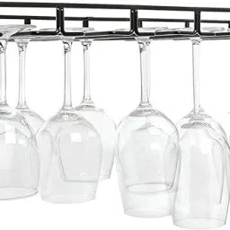 410001 Modern Black Metal Wire Under Cabinet Stemware Wine Glasses Iron Glass Holder-image-85