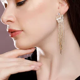 TOKYO TALKIES X rubans FASHION ACCESSORIES Gold-Toned Contemporary Drop Earrings-40