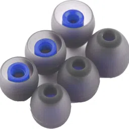 YTM 6 Pcs (3 Pair) Blue , Grey Double Color Silicon Earbuds, Eartips (Size-M) In The Ear In The Ear Headphone Cushion-image-49