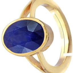 5.25 Carat A+ Quality Natural Blue Sapphire Neelam Loose Gemstone Ring Brass Ring-image-1