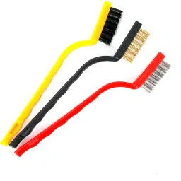 3pc Mini Wire Block Brush different Gas Stove bursh Handle Scratch Brush Strip Microfibre Wet and Dry Brush-image-25