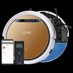 ILIFE V5x Robotic Vacuum Cleaner (0.3 Litres Tank, Gold)-image-2