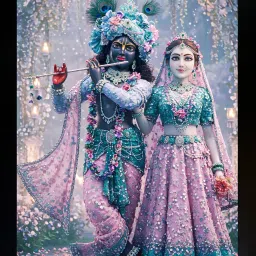 Radha Krishna Eternal Love Frame | Spiritual Wall Decor for Home 3D Painting 14 inch x 10 inch Painting-10
