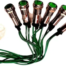 6 Pcs Neon Light Bulb Green Color Panel Indicator Metal Analog Voltage Tester-3