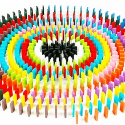 12 Colour Creative Wooden Colored Domino Blocks for Model-22