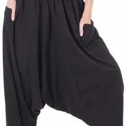 Solid Cotton Rayon Blend Women Harem Pants-image-5
