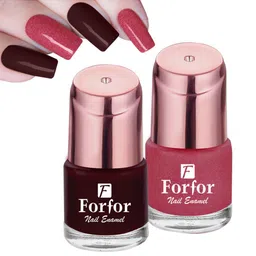 FORFOR Set of 2 Perfect Stay Rose Gold Glossy Nail Enamel 6ml each - Shade 118 & 111-5