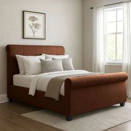 casacraft from pepperfry Miranda Upholstered King Size Bed In Dark Brown Color-picture-49