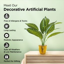 UMAI Green Artificial Plant With Pot image 3