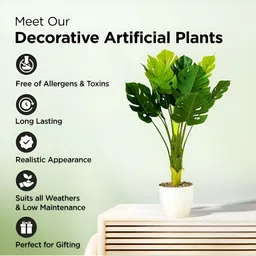 UMAI Green Artificial Plant With Pot image 3