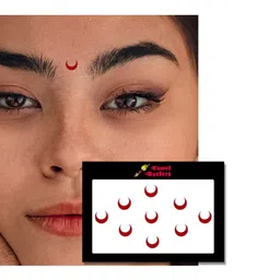 Comet Busters 9 Pcs Reusable Crescent-Shaped Bindis - Red image 3