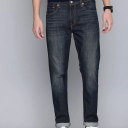 Men Tapered Fit Mid Rise Blue Jeans-image-86