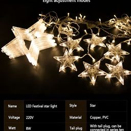 SPARK WORLD Yellow Star-Shaped String Lights image 4