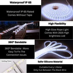 SPARK WORLD White Striped String Lights image 5