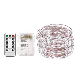 XERGY White 100 LED Battery Box and Remote and 8 Mode Functions String Light -10 m image 3