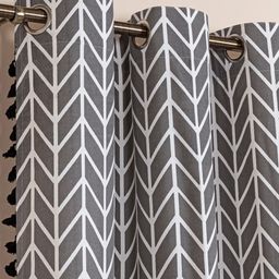 HOMEMONDE Pack of 2 Chevron Window Curtains With Tassels image 4