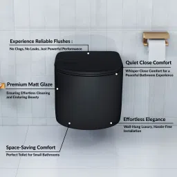 plantex Ceramic Wall Hung Commode for Toilet/Rimless Western Commode/Commode with Soft Closing Toilet Seat - P Trap (APS-3043, Round) Western Commode image 2