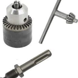 Heavy Duty 13mm Drill Chuck with SDS Plus Adaptor Key Set Female 1/2" 20 UNF Auger Drill Bits, Brad Points, Masonry Bits-25