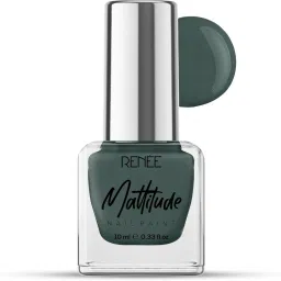 Mattitude Nail Paint | Chip Resisting Formula with High Coverage Algae Green-6