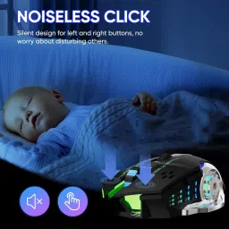microware Wireless Mouse, Silent Mute Gaming Mouse RGB Multi-Color 1600DPI Wired Silent Mice Computer Accessories, for Home Office Games 6 Buttons Multiple Functions Wireless MechanicalGaming Mousewith Bluetooth image 5