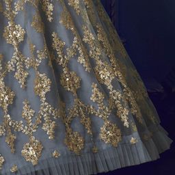 FABPIXEL Embroidered Sequinned Semi-Stitched Lehenga & Unstitched Blouse With Dupatta image 3