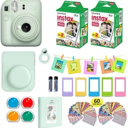 FUJIFILM Instax mini 12 Mint Green Bundle+10x4 Film+Carrying Case, Color Filters,Album,Stickers, Frames Instant Camera-image-38