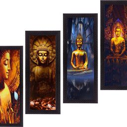 ecraftindia Set Of 4 Lord Buddha Canvas 16 inch x 28 inch Painting-picture-7