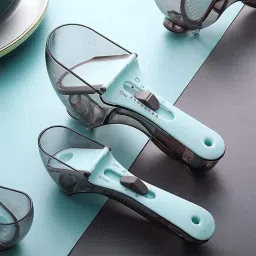 Spoons for Baking, 2 Pack Adjustable Measuring Cups and Spoons Plastic Plastic Measuring Spoon Set-image-12