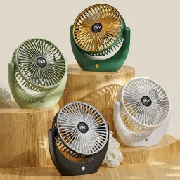 Sampri Rechargeable Lighting & 4-hours Battery Backup Small Pocket, Cooling Mini Hand 3 Speed USB Fan image 4