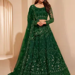 Embroidered Semi Stitched Lehenga Choli-image-65