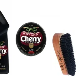 DOUBLE LIPS Cherry Blossom Liquid Shoe Polish With Wax Polish 15 Grm With Brush 1pc Leather Shoe Liquid Polish-image-73